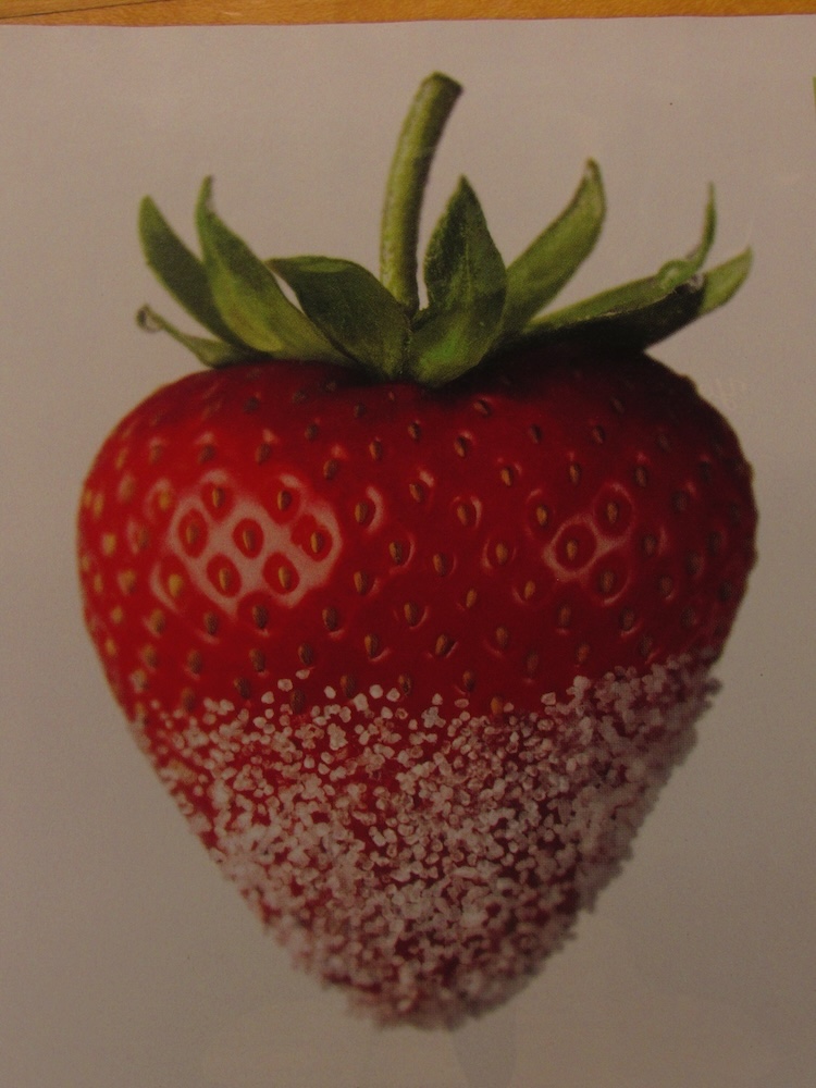 a picture of a strawberry magazine page